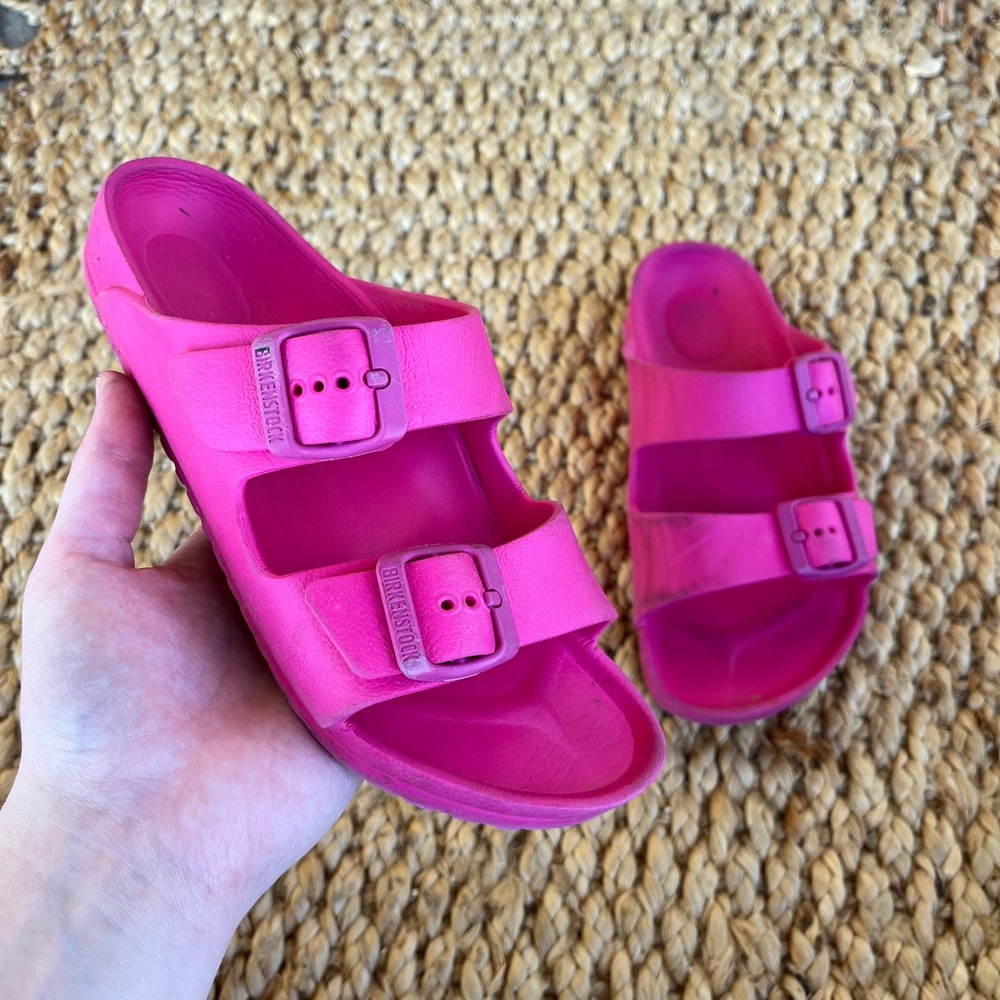 Birkenstock Arizona EVA Neon Pink Sandals Kids Size 34 US 3 Waterproof Slide